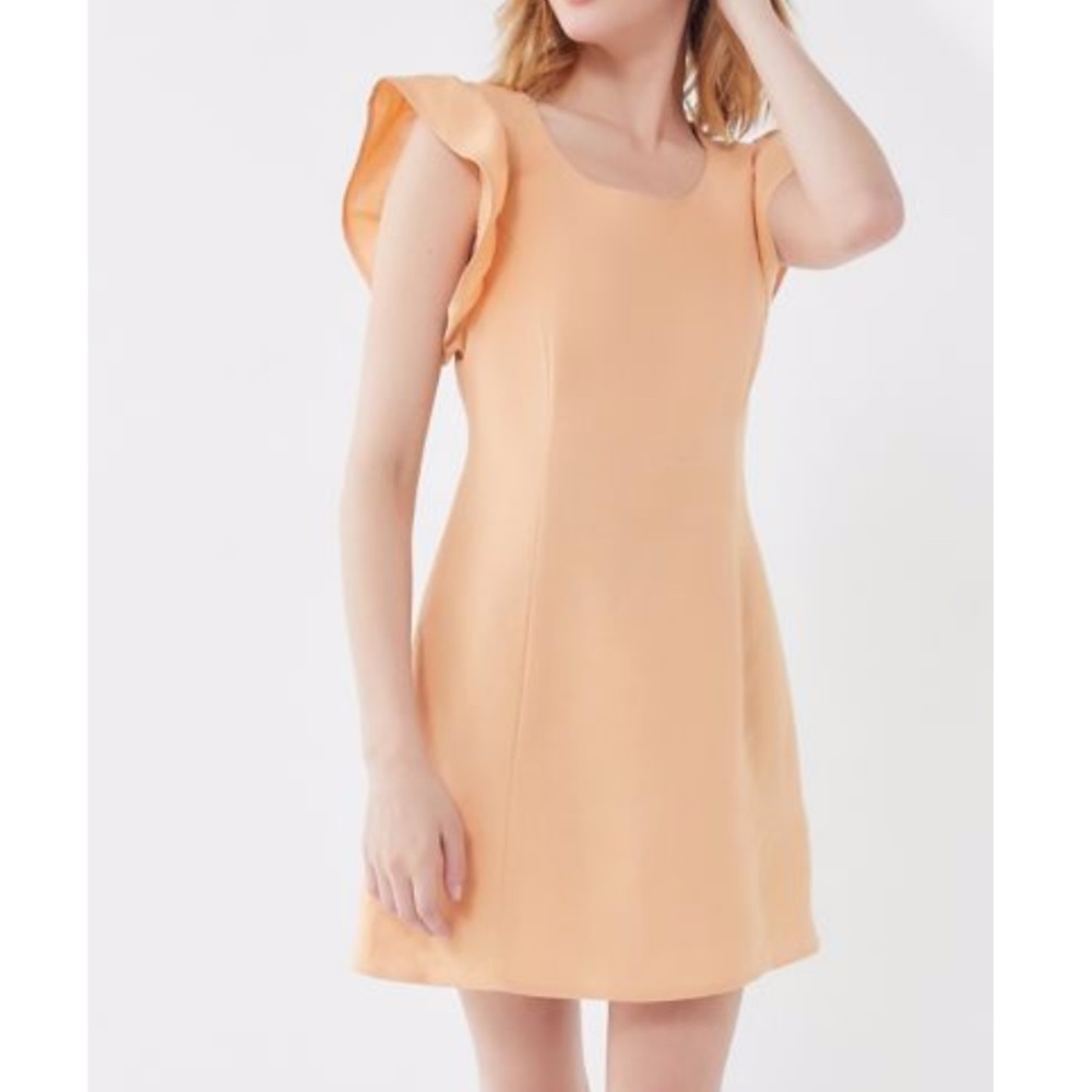 Urban Renewal Linen Flutter Sleeve Mini Dress